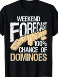 Men's T-Shirt Weekend Forecast With Falling Dominoes Arranged In A Row Domino