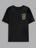 Men's T-Shirt Green Botanical Logo With Delicate Clover Leaves Accented On Front T Shirt