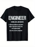Men's T-Shirt Engineer Problem Solving Wisdom Written Boldly On Black T Shirt