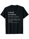 Men's T-Shirt School Secretary Definition Lettering On Casual Simple Black T Shirt