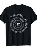 Men's T-Shirt Pi Symbol Surrounded By Digits Circling On Black Shirt