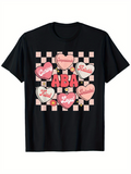 Men's T-Shirt Colorful Candy Hearts With Positive Words And Bold Letters Aba
