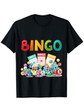 Men's T-Shirt Bingo Colorful Balls And Cards Surrounded By Lottery Numbers Design