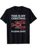 Men's T-Shirt This Is My Christmas Pajama Shirt With Plaid Patterned Red Lobster Design Center