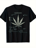 Men's T-Shirt Cannabis Science Diagram With Leaf And Chemical Structures