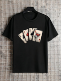 Men's T-Shirt Vintage Playing Cards With Artistic Heart Motif Design Poker
