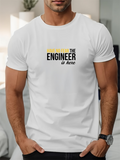 Men's T-Shirt Warning Sign Bold Statement With Black Lettering On Modern White Engineer