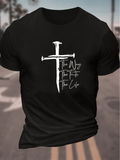 Men's T-Shirt The Way The Truth The Life Large Bold Cross Motif On Black Cotton T Shirt