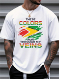 Men's T-Shirt These Colors Painting Brush Strokes In Vibrant Flag Illustration Veins