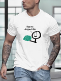 Men's T-Shirt Hey You Dropped This Smiling Cartoon Person Holding Brain