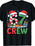 Men's T-Shirt Christmas Gift Boxes With Candy Cane Numbers Crew