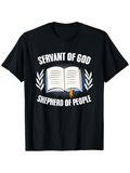 Men's T-Shirt Servant Of God Open Book Surrounded By Leaves With Inspirational Design Book