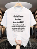 Men's T-Shirt Gods Phone Number With Inspirational Bible Verse Front T Shirt