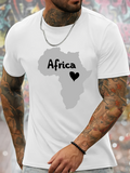 Men's T-Shirt Africa Love With Heart Inside Continent Shape Map