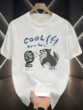 Men's T-Shirt Cool Breeze With Husky Dog And Spinning Electric Fan