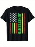 Men's T-Shirt Juneteenth Grunge American Flag With Red Yellow And Green Bars