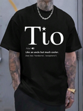 Men's T-Shirt Tio Playful Modern Bold Typography On Black Shirt