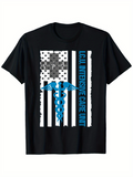 Men's T-Shirt ICU Intensive Care Unit Stars And Stripes Blue Caduceus Symbol