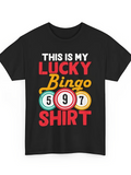 Men's T-Shirt This Is My Lucky Bingo Shirt Colorful Balls With Numbers And Playful Text Shirt