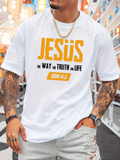 Men's T-Shirt Jesus The Way The Truth The Life With Bold Urban Lettering Typography Shirt