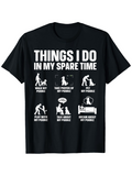 Men's T-Shirt Things I Do In My Spare Time With Walking And Playing Happy Poodle Dog