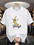 Men's T-Shirt Cool Banana Wearing Sunglasses Riding A Skateboard Under Studio Lights Banana