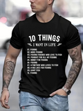 Men's T-Shirt Ten Funny Hoping Lines With Minimalist Lettering On Leisure Black T Shirt