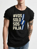 Men's T-Shirt Bold Graphic Lettering With Contrasting Colors On Casual Black Shirt