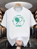 Men's T-Shirt Love The Game With Tennis Rackets And Two Flying Balls