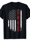 Men's T-Shirt Best Pap Pap Ever Distressed Vertical American Flag T Shirt