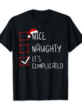 Men's T-Shirt Santa Hat Holiday Choices With Graphic Red Checkboxes Highlighted Christmas Theme