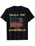 Men's T-Shirt Gulf Of America Distressed Vintage Waving United States Flag