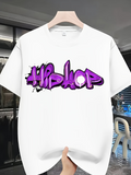 Men's T-Shirt Purple Graffiti Text With Bold Spray Paint Hip Hop
