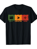 Men's T-Shirt Equality Is Greater Than Division With Color Blocks Mathematics Symbols