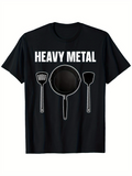 Men's T-Shirt Heavy Metal Kitchen Utensils Frying Pan And Spatula