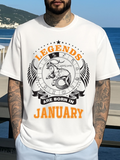 Men's T-Shirt Legends Are Born In January With Zodiac Wheel Graphics And Capricorn Goat