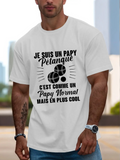 Men's T-Shirt Vintage Graphic Balls Radiating Lines Design Petanque