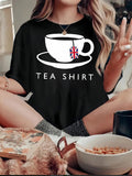Women's T-Shirt Tea Shirt With Classic White Cup Featuring British Flag Design
