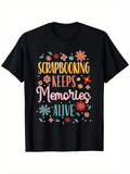 Men's T-Shirt Scrapbooking Keeps Memories Alive With Blossoming Flowers And Cheerful Pastel Accents
