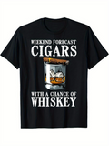 Men's T-Shirt Weekend Forecast With Ice Cubes In A Glass Whiskey