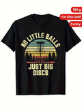 Men's T-Shirt No Little Balls Just Big Discs Retro Sunset Trees With Disc Golf Basket