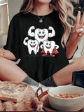 Women's T-Shirt Smiling Cartoon Heroes With Cheery Faces And Strong Confident Teeth