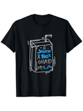 Men's T-Shirt A Juice Box Saved My Life Among Fun Handwritten Cartoon Lines Juice Box