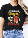Women's T-Shirt Refreshing Tomato Cocktail With Ice Splash And Bold Typography Michelada