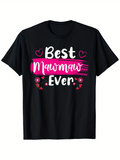 Men's T-Shirt Best Mawmaw Ever With Pink Hearts And Blossoming Flowers