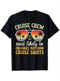 Men's T-Shirt Cruise Crew Organize Matching Summer Cruise Shirts With Palm Tree Reflection Sunglasses