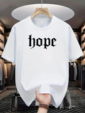 Men's T-Shirt Hope In Bold Blackletter Text Featuring A Minimal Plain White T Shirt