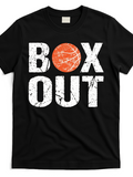 Men's T-Shirt Box Out Grunge Print With Worn Basketball Icon Tshirt