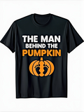 Men's T-Shirt The Man Behind The Pumpkin With Baby Footprints Inside Pumpkin