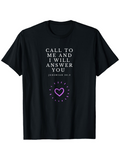 Men's T-Shirt Call To Me And I Will Answer You With Purple Heart Circle T Shirt